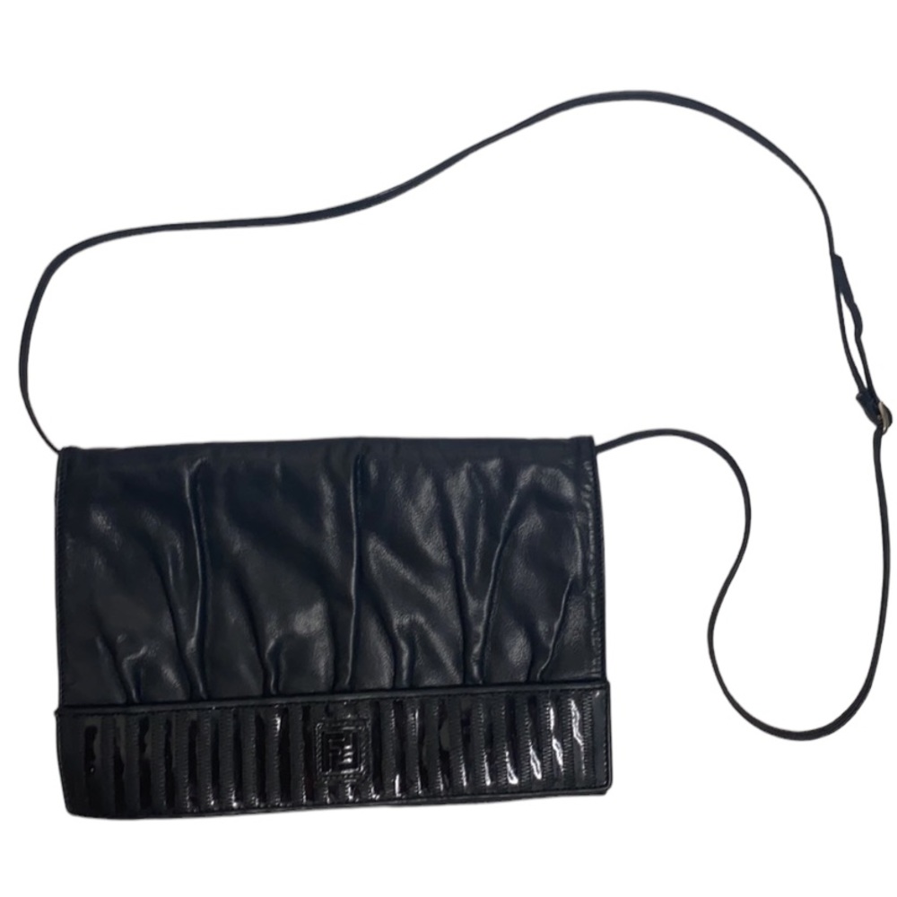 Vintage Fendi Black Clutch Shoulder Bag‎